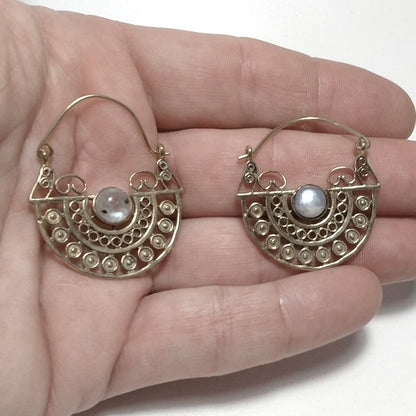 ORECCHINI Vintage in ottone - LIZA – perla