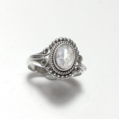 ANELLO artigianale in argento 925 con Pietra di Luna Ametista | GIOIELLI CON PIETRE