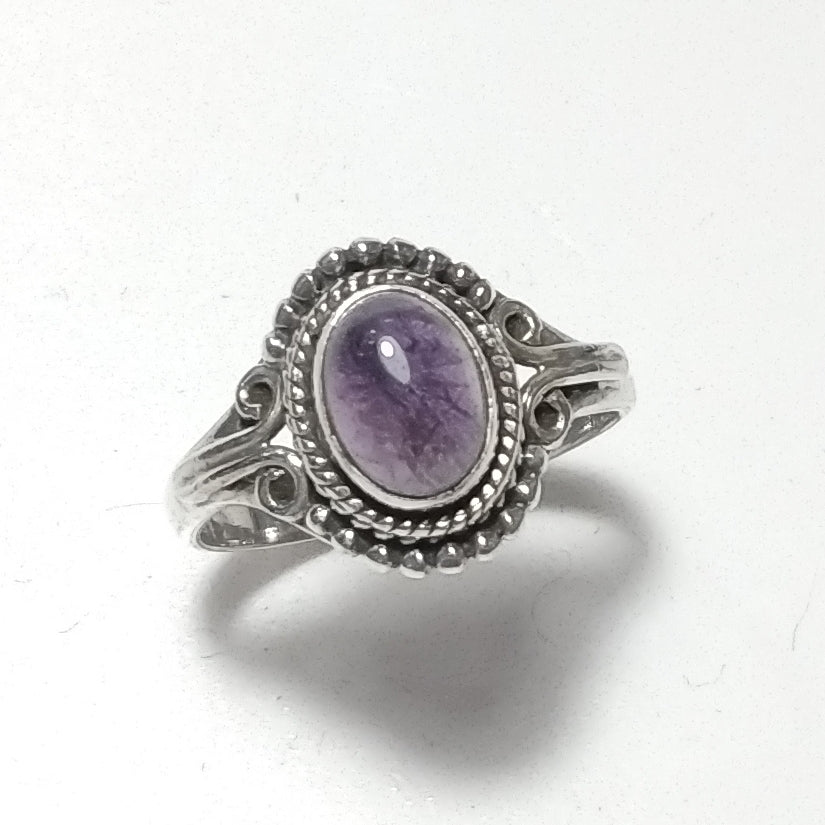 ANELLO artigianale in argento 925 con Pietra di Luna Ametista | GIOIELLI CON PIETRE