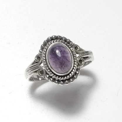 ANELLO artigianale in argento 925 con Pietra di Luna Ametista | GIOIELLI CON PIETRE