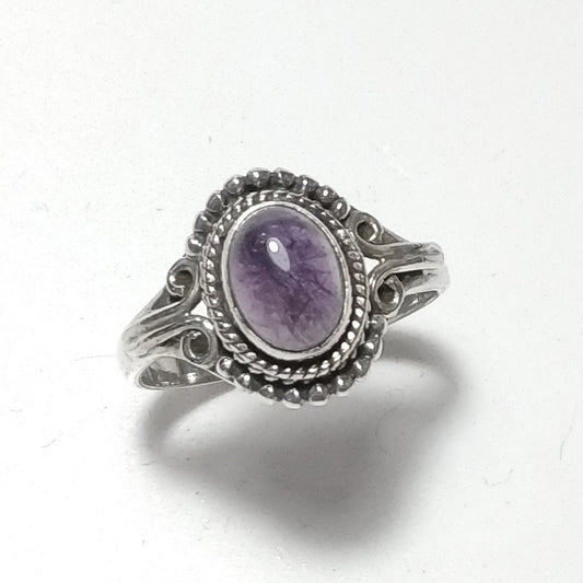 ANELLO artigianale in argento 925 con Pietra di Luna Ametista | GIOIELLI CON PIETRE