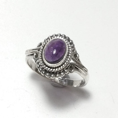 ANELLO artigianale in argento 925 con Pietra di Luna Ametista | GIOIELLI CON PIETRE