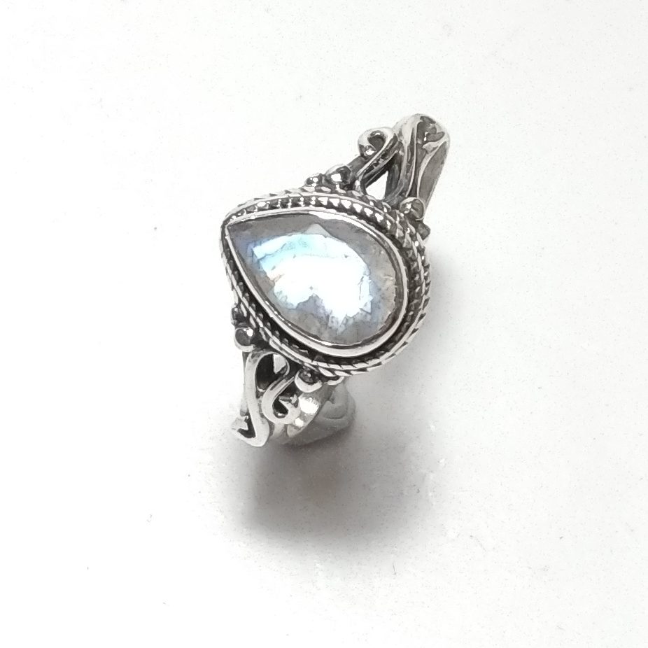 ANELLO artigianale in argento 925 - pietra di luna