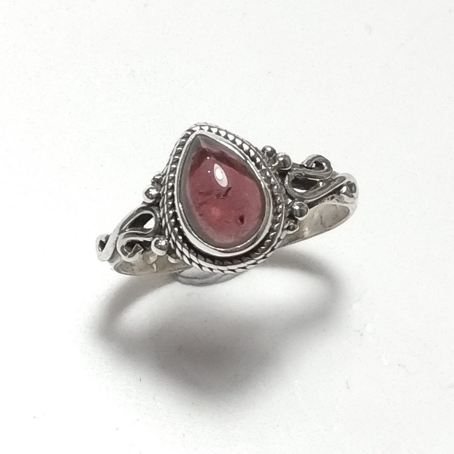ANELLO artigianale in argento 925 - granato
