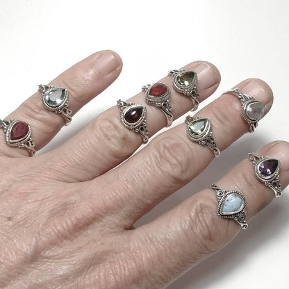 ANELLO artigianale in argento 925 – pietra a scelta