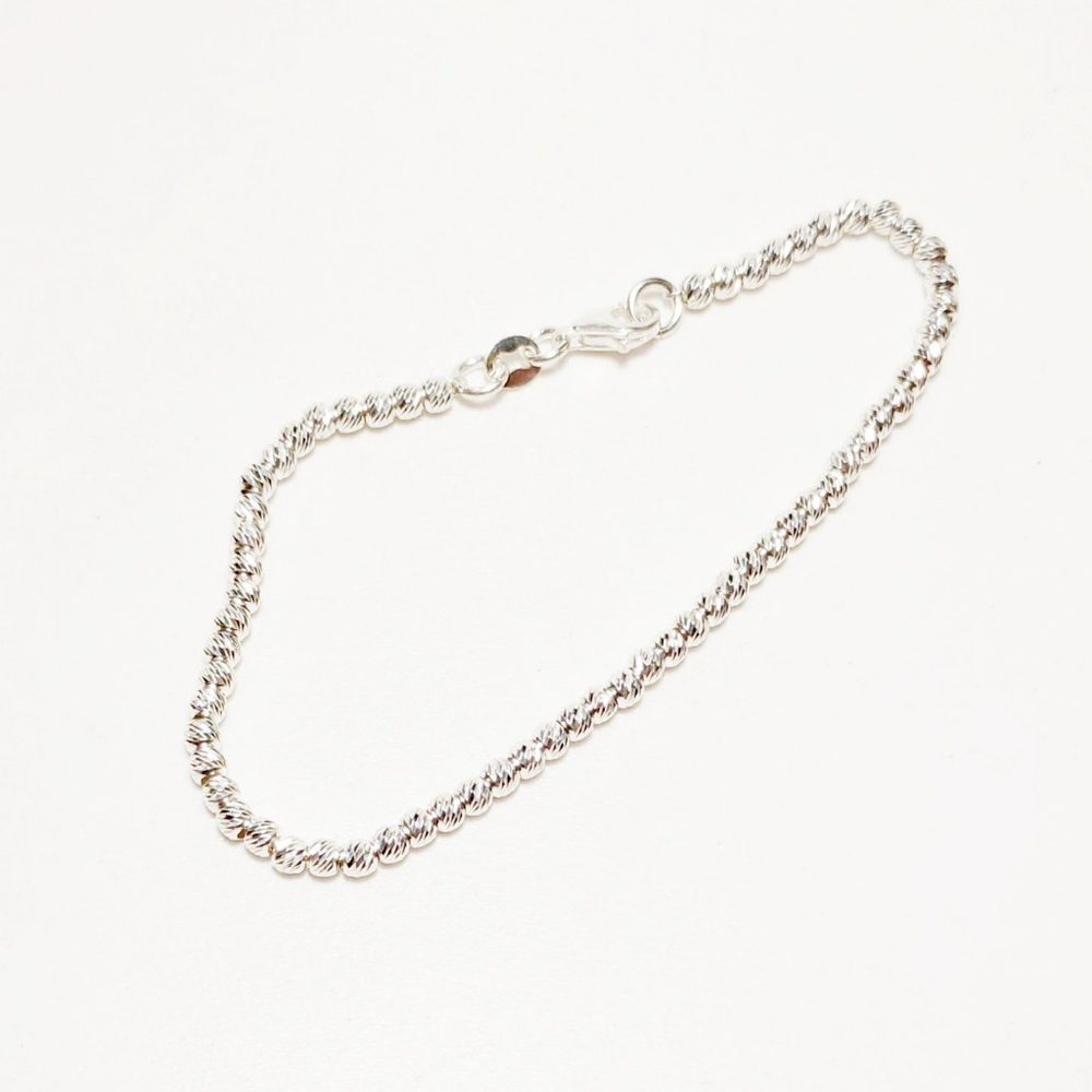 Bracciale con tubi diamantati d'argento piccoli