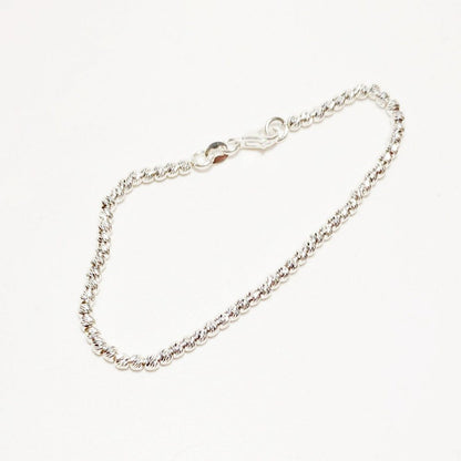 Bracciale con tubi diamantati d'argento piccoli