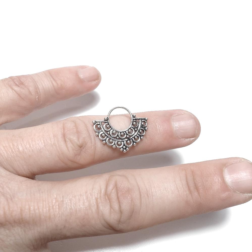 Orecchino - SEPTUM in argento 925 brunito - etnico