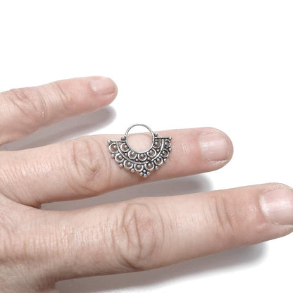 Orecchino - SEPTUM in argento 925 brunito - etnico