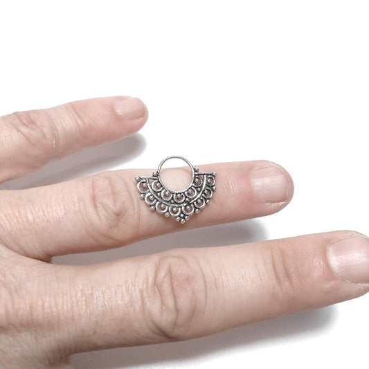 Orecchino - SEPTUM in argento 925 brunito - etnico
