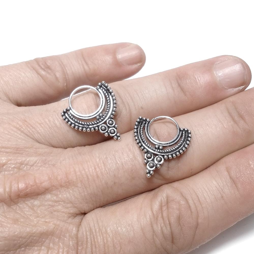 Orecchino - SEPTUM in argento 925 brunito - etnico