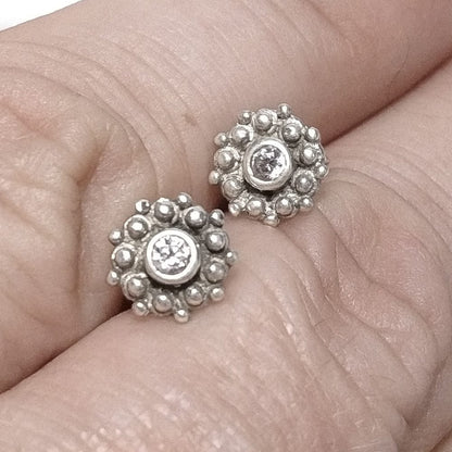 Mini ORECCHINI Argento 925 ORECCHINI Granato | ORECCHINI da lobo – immagine6
