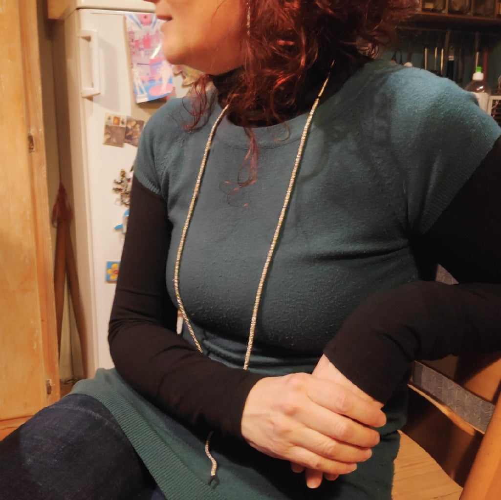 Collana lunga artigianale in ottone Collana ETNICA | COLLANE IN OTTONE – immagine2