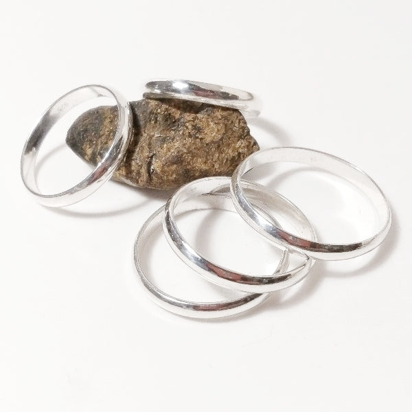 Anello fascia fine in argento 925 ferma anello