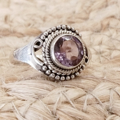 Anello CHAHNA ETNICO con pietra in argento 925 – ametista