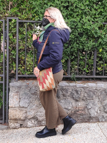 Borsa KAILASH  artigianale realizzato con KILIM e Cuoio