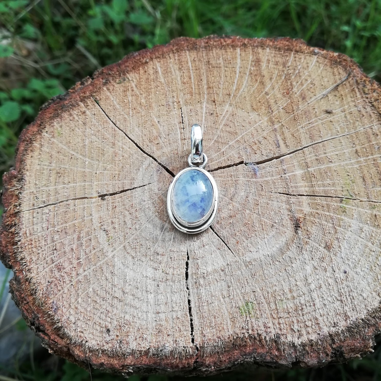 Ciondolo TAPTI con pietra PIERA DI LUNA in argento 925 Ciondolo artigianale