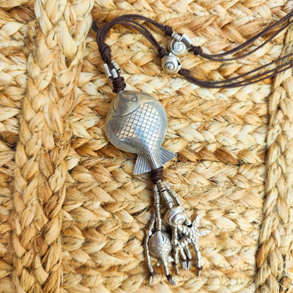 Collana etnica con PESCE in argento 925 - EISHA