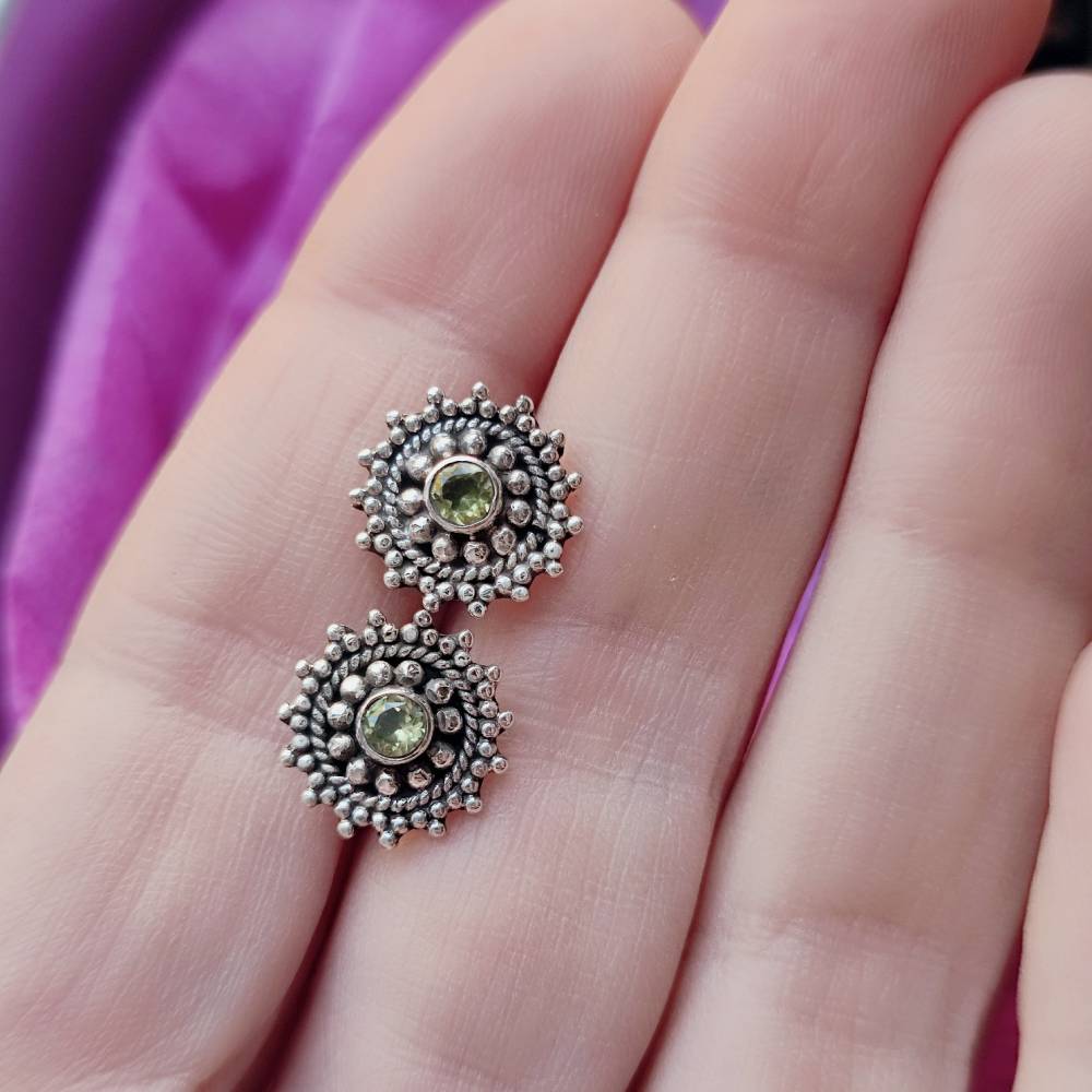 ORECCHINI etnici con pietra in argento 925 - JASDAN