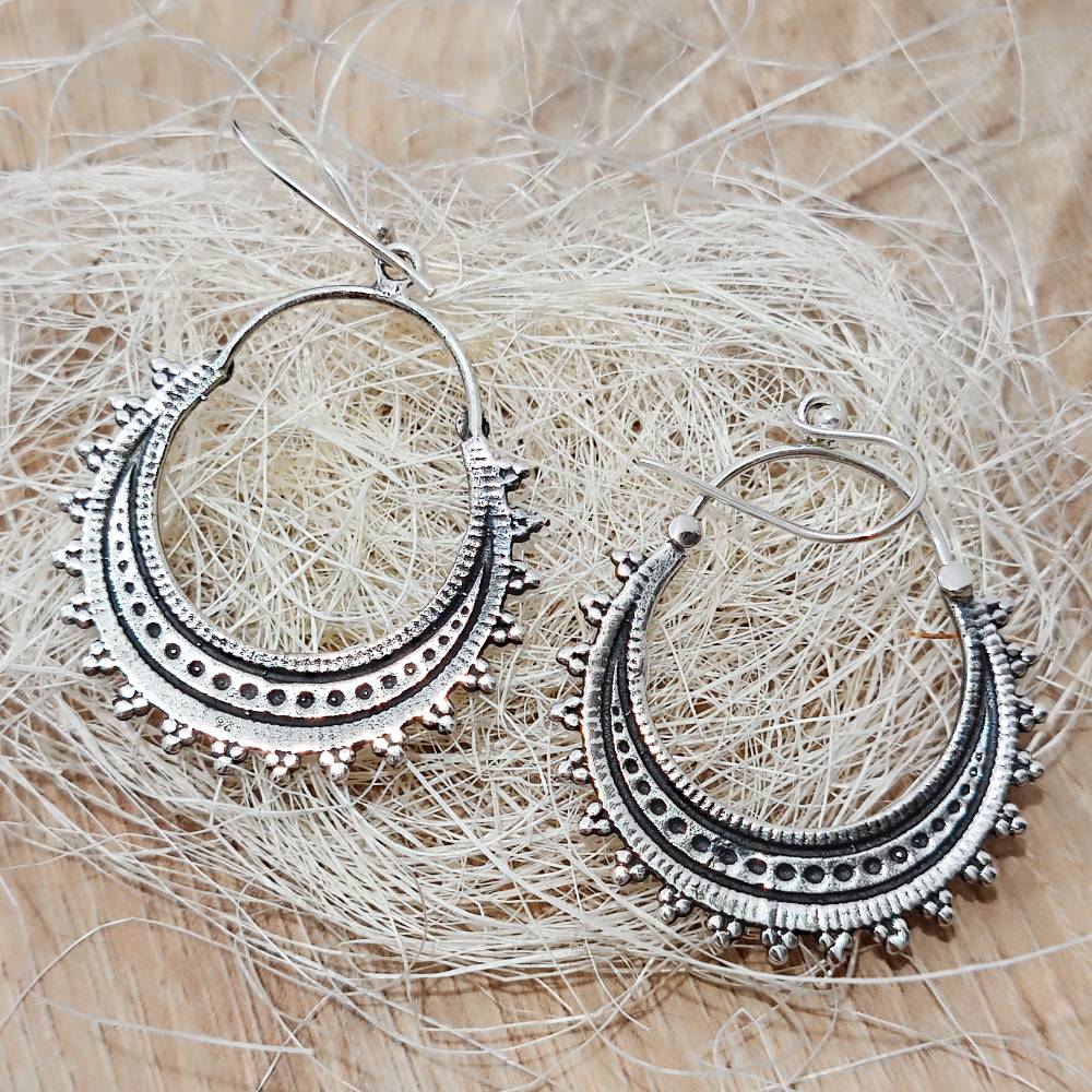 ORECCHINI etnici in argento 925 - HUNUMAN