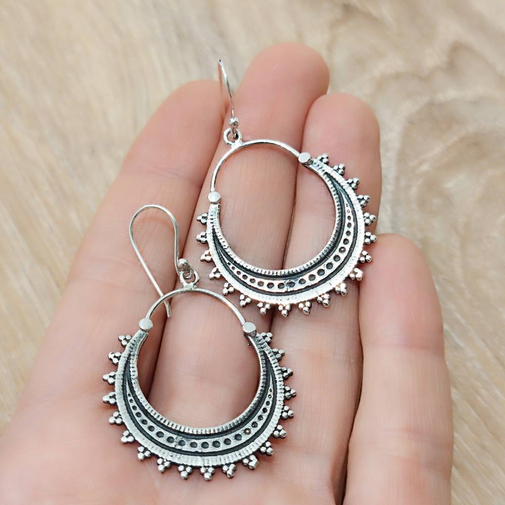 ORECCHINI etnici in argento 925 - HUNUMAN