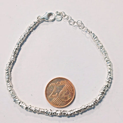 BRACCIALE ARGENTO a tubi martellati piccoli – immagine3