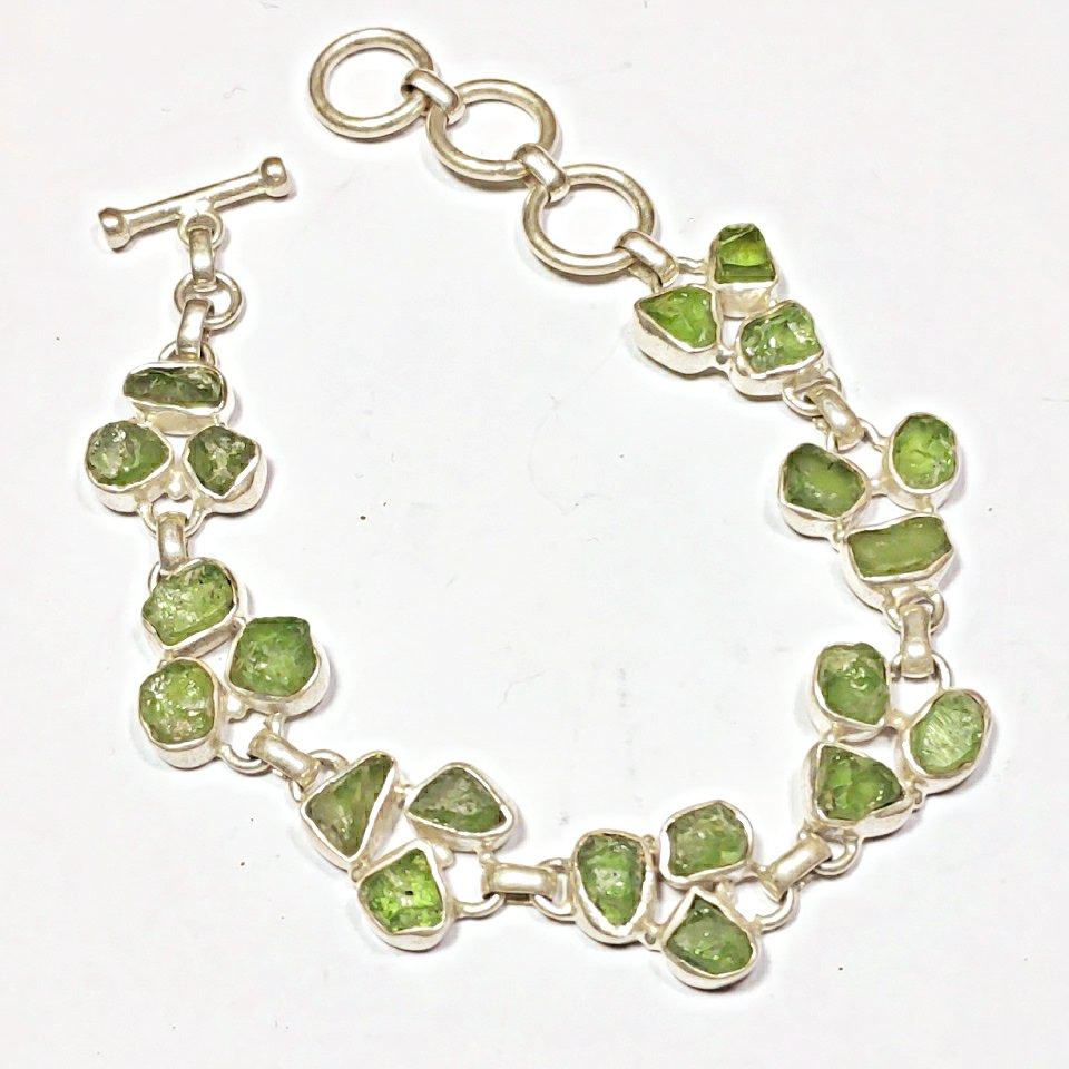 Bracciale argento 925 e peridoto naturale