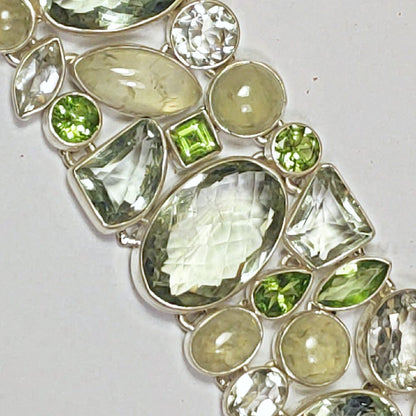 Bracciale argento 925 e peridoto, ametista verde naturale – dettaglio pietre