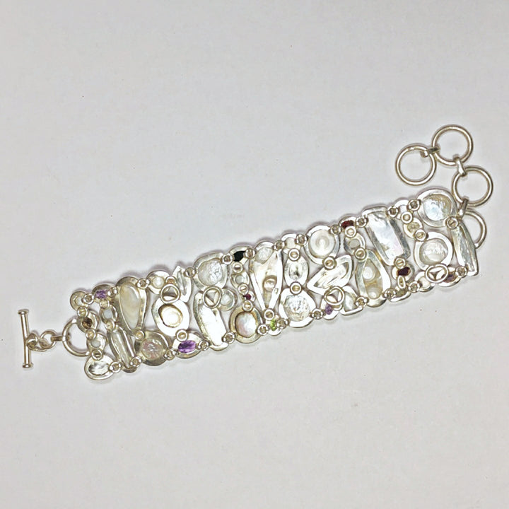 Bracciale in argento con perle e pietre semipreziose - ITANAGAR