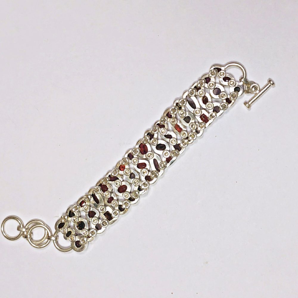 Bracciale donna argento e GRANATO – immagine2