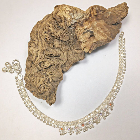 Cavigliera indiana argento semi-rigida