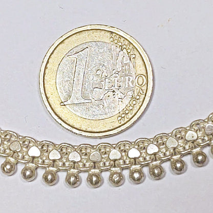 Cavigliera indiana argento semi - rigida - dettaglio