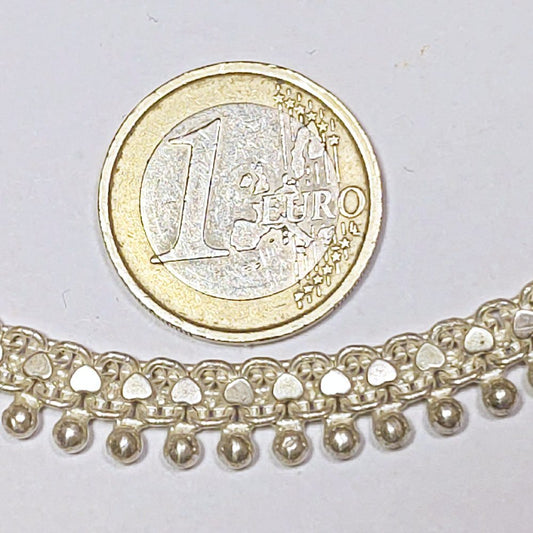 Cavigliera indiana argento semi - rigida - dettaglio