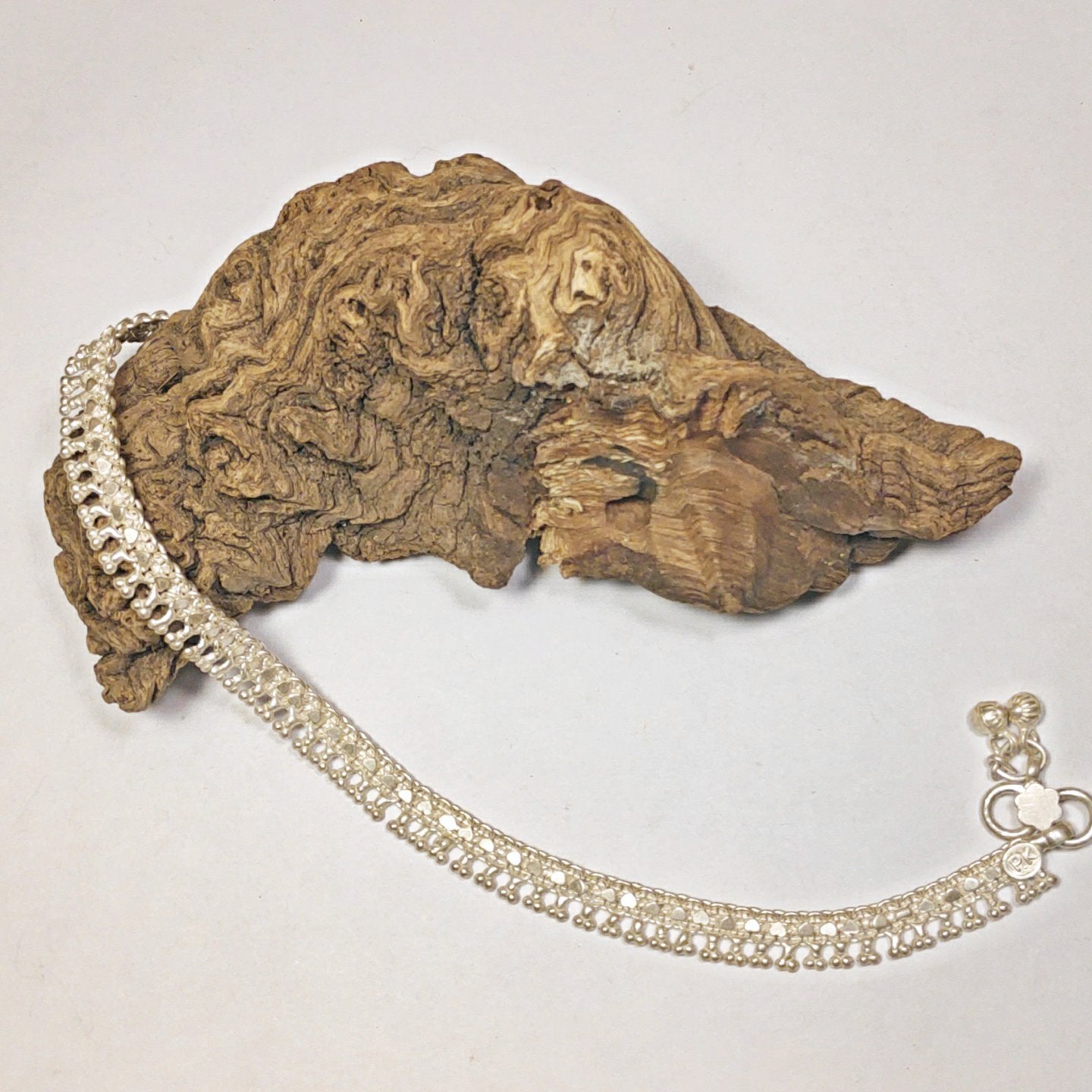 Cavigliera indiana argento semi-rigida