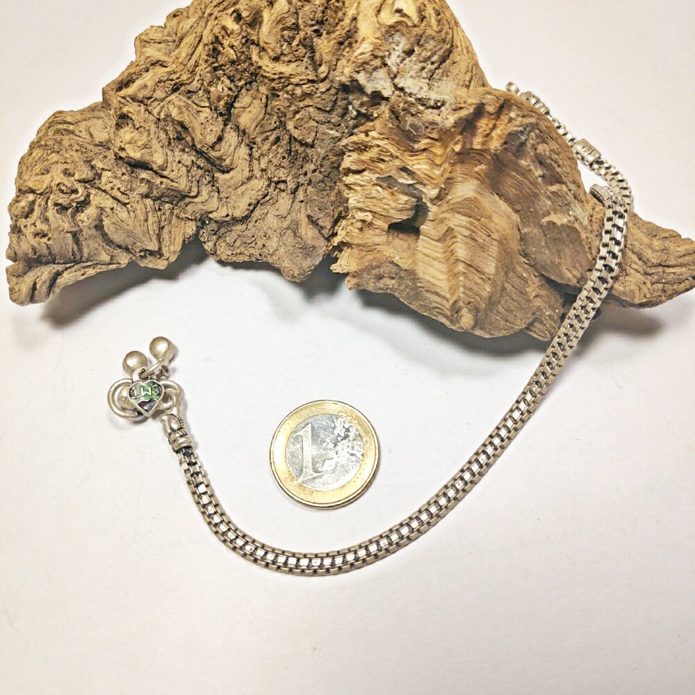 Cavigliera indiana argento semi - rigida – chiusura decorata