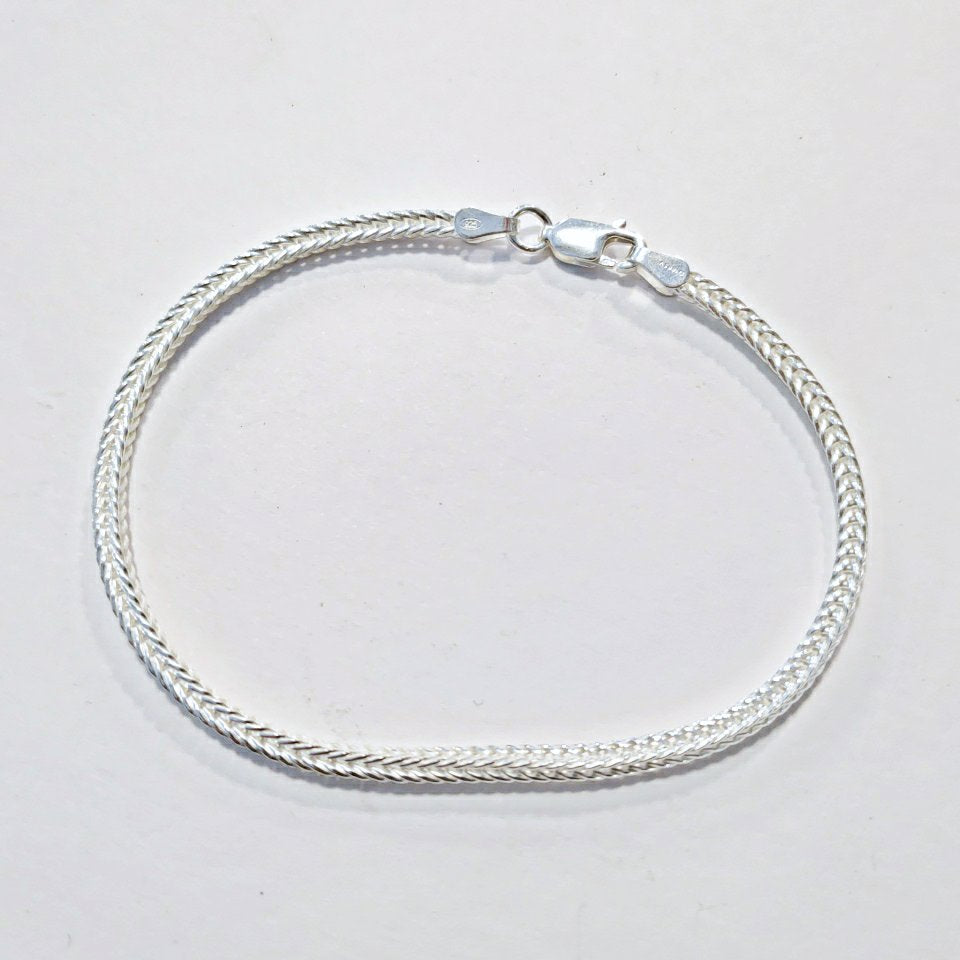 Snake argento | Bracciale argento 925 stile lisca da pesce quadrato – immagine1