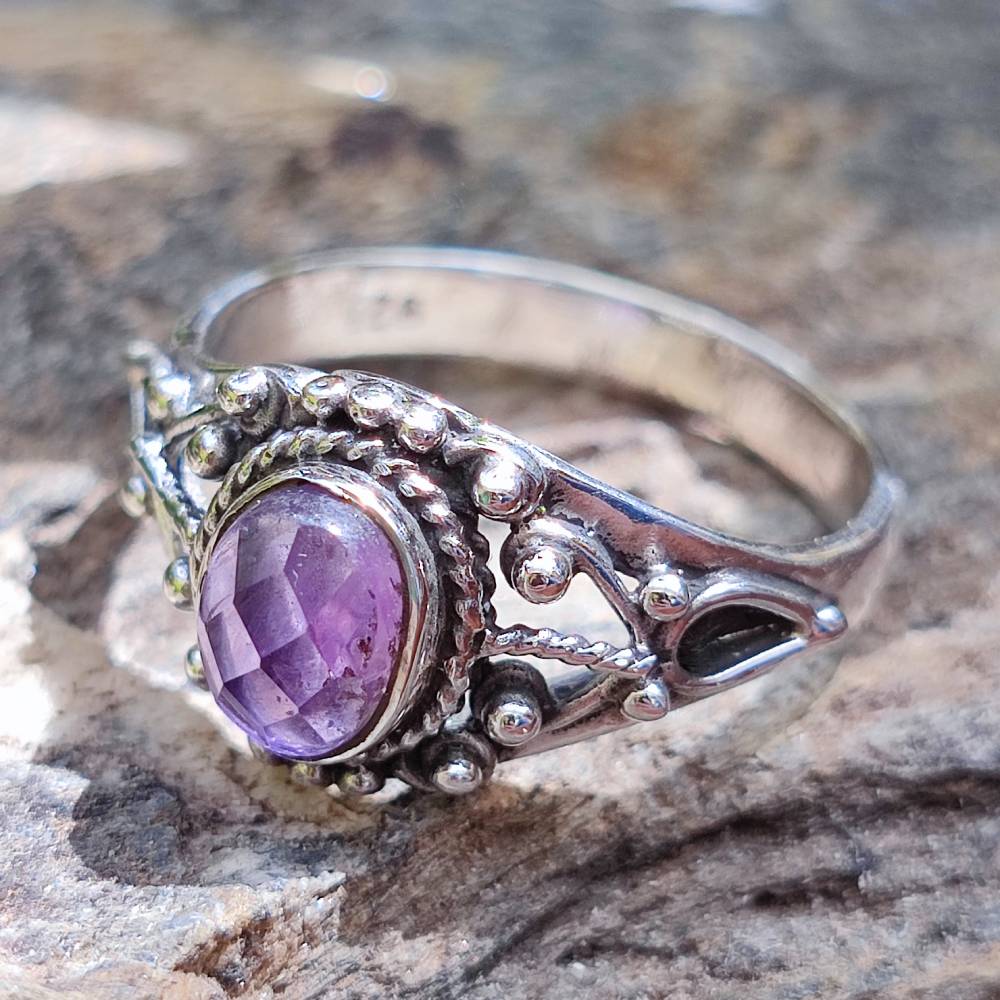 Anello LALITESH in argento 925 con pietra | GIOIELLI ETNICI