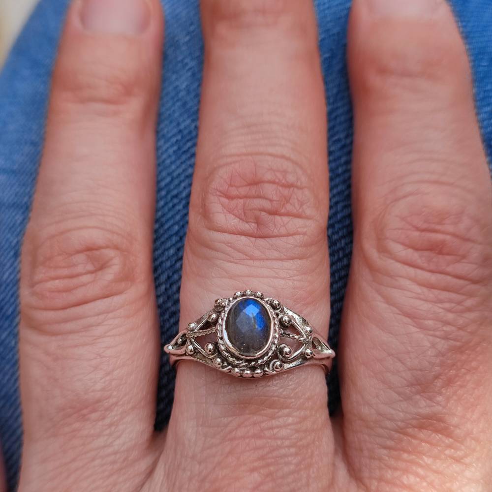 Anello LALITESH in argento 925 con pietra labradorite