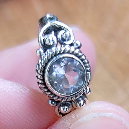 Anello argento 925 con pietra tonda - NAWAL cristallo di rocca