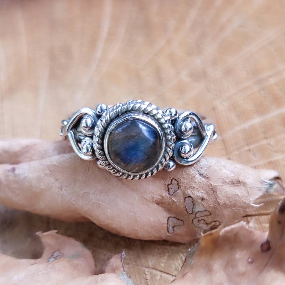Anello argento 925 con pietra tonda - NAWAL
