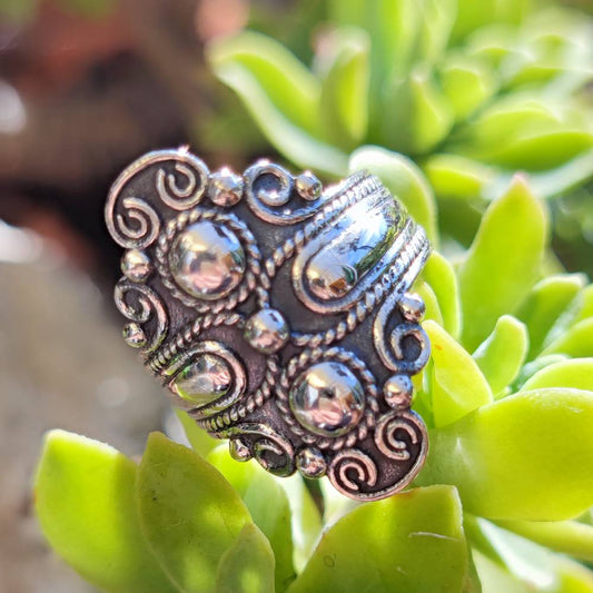 Anello etnico artigianale in argento 925 - KARDA