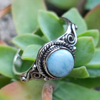 Anello HANIMA in argento 925 con pietra – larimar
