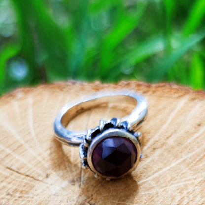 Anello artigianale ametista in argento 925 - Pezzo unico