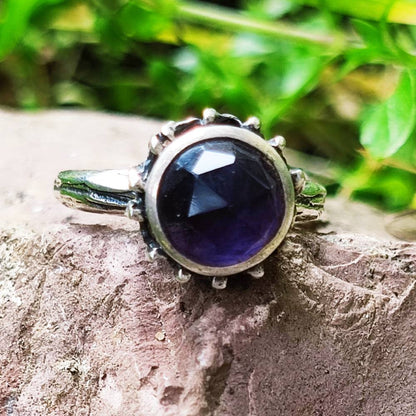 Anello artigianale ametista in argento 925 - Pezzo unico