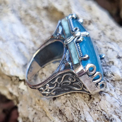 Anello artigianale con pietra in argento 925 - TILAIMAL