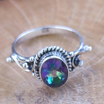 Anello con pietra in argento 925 - DHRUV – topazio mistico