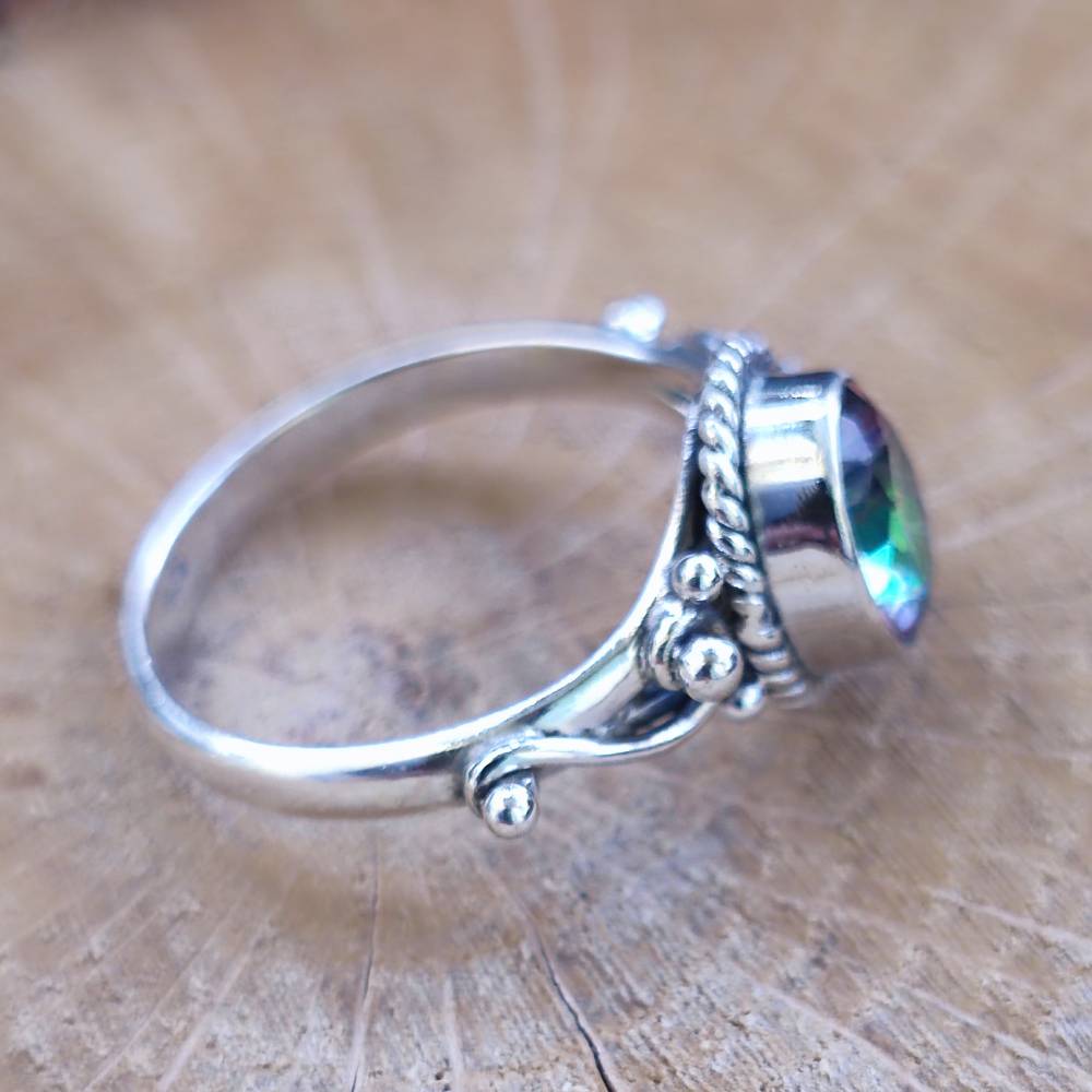 Anello con pietra in argento 925 - DHRUV topazio mistico