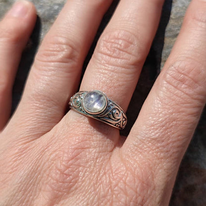 Anello etnico in argento 925 con pietra - BARAN