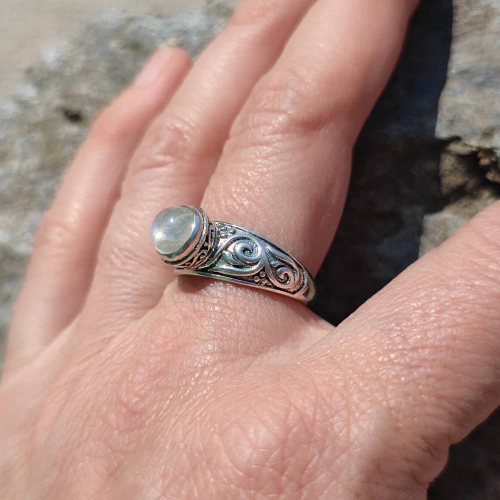 Anello etnico in argento 925 con pietra - BARAN