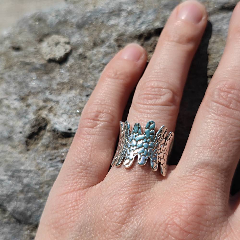 ANELLO artigianale a fascia in argento 925 - DIRPUR